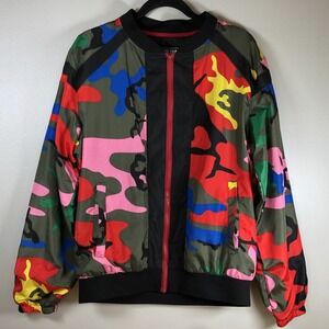 Blackjack 1999 Unisex XL Multicolored Windbreaker Full‎ Zip Mesh Lined Jacket